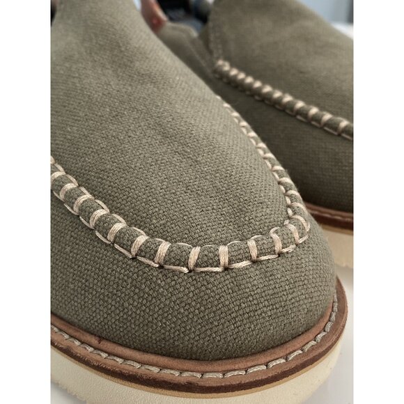 Sanuk Men's 9 Cozy Vibe Low Sugar Mat Slipper Stone Gray Canvas Shoes 1124251 - Picture 6 of 16